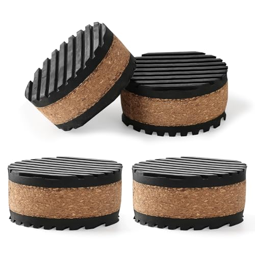 Tuneful Cables Round Rubber Vibration Damping Pads 1.77in Dia 4pk Sound Insulation Shock Absorb Mats - size: round