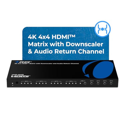 OREI 4x4 HDMI Matrix Switch 4K Downscale, ARC, Audio Extraction, HDCP 2.2 - size: 4x4