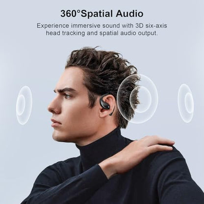 Open Ear Clip Wireless Earbuds Bone Conduction Headphones, Bluetooth 5.4, Conduction Headphones with 60H Playtime Touch Control Ultra-Comfort, Built-in Mic,Open Ear Design for Running Fitness,office