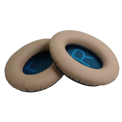 Replacement Ear Pads for Bose QuietComfort 35 35 II 15 25(qc 35 25 15/QC35 ii), Headphone Ear Covers, High Density Memory Cotton, Soft Leather, Adaptive Noise Isolation Headphones Pads Cushions - color: khaki, style: QC35