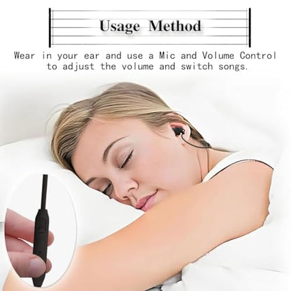 Sleep Earbuds Noise Cancelling in-Ear Sleep Earphones, Soft Wired Earbuds with Mic Volume Control for Small Ear Canal Sleeping Insomnia Side Sleeper Compatible with iPhone Samsung Huawei