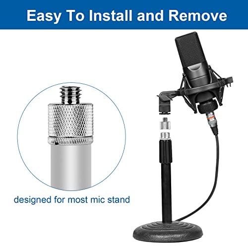 Mic Stand Adapter Set,8 Pcs Mic Thread Adapters-5/8 Female to 3/8 Male and 3/8 Female to 5/8 Male,5/8 Female to 1/4 Male and 1/4 Female to 5/8 Male-Screw Adapter for Microphone Stand Boom Arm-Silver - color: Silver