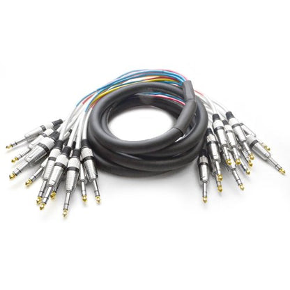 12 Channel 1/4" TRS Snake Cable - 10 Feet Long - Serviceable Ends - Pro Audio Effects Snake for Live Live, Recording, Studios, and Gigs - Patch, Amp, Mixer, Audio Interface 10' - size: 10 Foot - 12 Channel