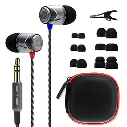 SoundMAGIC E10 Wired Earbuds, No Mic, Premium Hi-Fi, 3.5mm Jack, Gunmetal | Rich punchy bass, Full layered audio, All-metal build, Tangle-free cable, Passive noise isolation, Ergonomic comfortable fit - color: Gunmetal