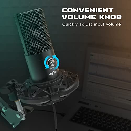 FIFINE Studio Condenser Microphone USB PC Recording Microphone for Voice-Over, Podcast, Vocal - 7.1 Surround Sound RGB Headset for Laptop (T669+H6)