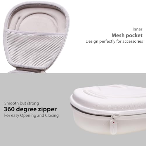 Case for Logitech H390/H391/Zone 301/H111/H570e Wired Headset White | Hard Carrying Travel Wired Headset Case for Logitech H390/H391/Zone 301/H111/H570e & JIAMQISHI/Poly Blackwire 3220/AOC - color: White