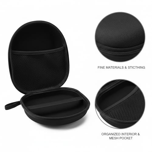 Hard Shell Headphone Case for Over-Ear Headphones, Protective EVA Travel Storage Box with Mesh Pocket & Velvet Lining