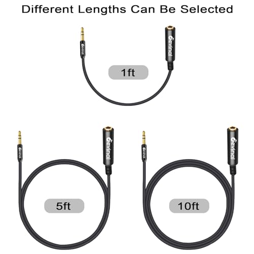 1/4" Female to 3.5mm Cable, 6.35mm Female to 3.5mm (1/8" inch) Stereo Headphone Adapter, Quarter inch to Mini-Jack TRS Male Plug Cord Converter Connector - 10 feet/3M - size: 10 ft, style: 1/4" Female to 3.5mm Male