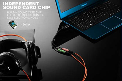 DUKABEL USB Audio Adapter with 3.5mm Jack External USB Sound Adapter - 30CM - size: 9.8 inch / 25 cm