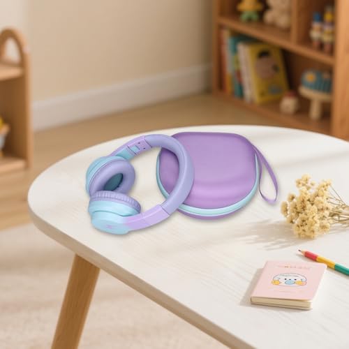 Kids Headphone Case for iClever/Candy Bila, Purple Mint(Case Only) | for Acer/iClever BTH12 HS19 BTH22 BTH20 BTH18 BTH26/JBL Junior 320/MIDOLA/JoySpark/EarFun/ADOOPE/IMYB/JLab Kids Headphone - color: Purple-Mint Green