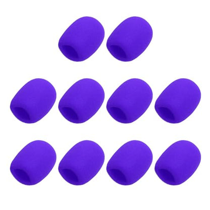 MECCANIXITY 10pcs Microphone Foam Covers, 40mm (1.57") ID 10mm (0.39") Thickness Microphone Windscreen Foam Cover for Most Handheld Microphones, Purple - color: Purple