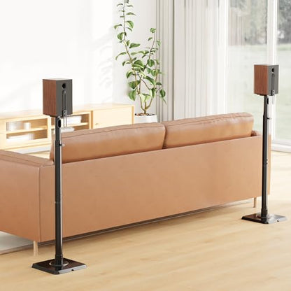 Mounting Dream Height Adjustable Speaker Stands for Bookshelf Speakers | Pair Floor Stand for Satellite & Small Speakers, Surround Sound stand for Bose Polk JBL Sony Yamaha and Others - 11LBS MD5402 - size: 9.4" W x 18" H Speaker