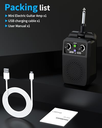 JOYO Mini Amp 5W Portable Plug in Practice Electric Amp Bluetooth Rechargeable Combo Guitar Amplifier Built-in 4 Effects Clean, Overdrive, Distortion, Reverb (JA-05G)