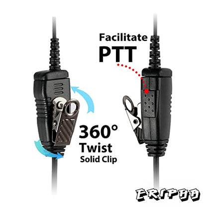 Noise-Reducing PTT Surveillance Earpiece for Motorola 2-Pin Radios | Compatible with CP200D/CP200/CP100D/R2, CLS1110/1410, BPR40/50DX & RMU2040 Walkie Talkie, 1-Pack - style: 1 Pack
