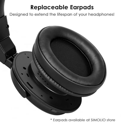SIMOLIO Dual Wireless TV Headphones for Seniors, Bluetooth for PC/TV, 829D2 | Clear Voice & Loud Volume, OPT/AUX Passthrough to Soundbar, L/R Audio Balance, Ambient Sound Mode, Spare Battery, 164ft Range - style: Two Headsets