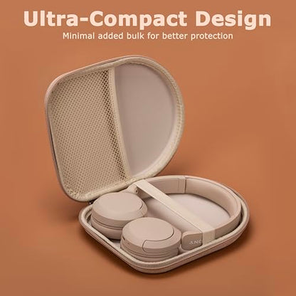 Ginsco Case Compatible with JBL Tune 510BT/520BT/500BT with Sony WH-CH520/510, Ultra-Slim Hard Shell Headphone Case for On Ear Headphones (Beige) - color: Beige