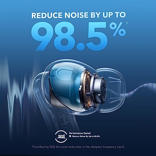 Soundcore by Anker Liberty 4 NC Wireless Earbuds | 98.5% Noise Reduction, Adaptive Noise Cancelling to Environment, Hi-Res Sound, 50H Battery, Wireless Charging, Bluetooth 5.3 - color: Navy Blue