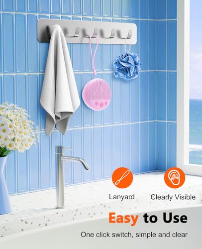 LENRUE Shower Speaker, Bluetooth Waterproof Speaker Wireless, Portable Speaker with Clear Loud Sound, Suction Cup, Lanyard, Ideas Gifts - color: Pink