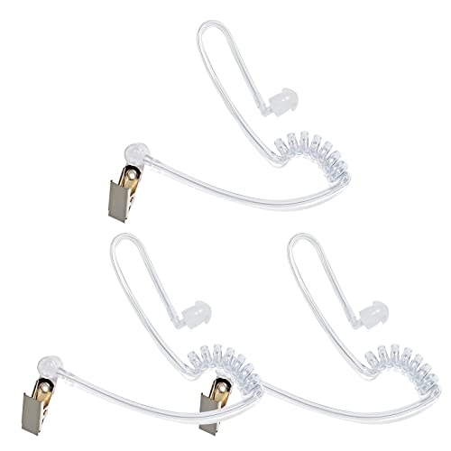 Replacement Clear Acoustic Coil Tube for Retevis Walkie Talkie Earpiece Two Way Radio Headset, Pack of 3