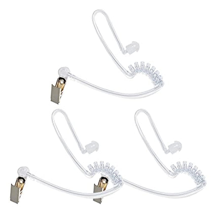 Replacement Clear Acoustic Coil Tube for Retevis Walkie Talkie Earpiece Two Way Radio Headset, Pack of 3