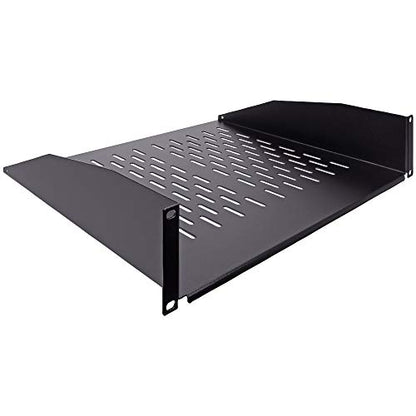 NavePoint 2U 19-Inch Universal Vented Rack Mount Cantilever Server Cabinet Shelf 14-Inches Deep Black - size: 14" (360mm)