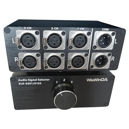 3-IN-1-OUT XLR Pro Audio Switch Balanced Audio Converter 3 Channel HiFi Stereo Passive Audio Selector Switcher Box No Loss Switching Aluminum Shell Quality XLR Connector (3-IN-1-OUT) - size: 3-IN-1-OUT