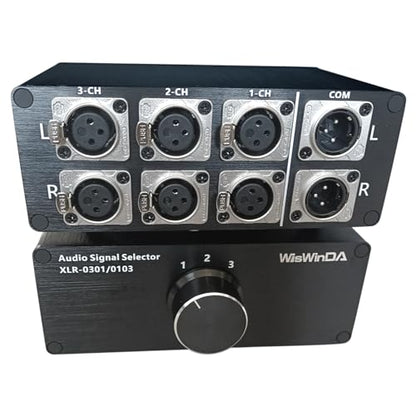 3-IN-1-OUT XLR Pro Audio Switch Balanced Audio Converter 3 Channel HiFi Stereo Passive Audio Selector Switcher Box No Loss Switching Aluminum Shell Quality XLR Connector (3-IN-1-OUT) - size: 3-IN-1-OUT