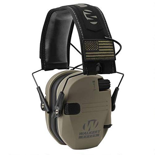 Walker's Razor Slim Electronic Earmuffs | Protective Case - color: American Patriot/Flat Dark Earth Brown