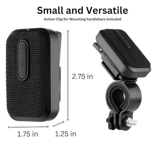 Super Real Wearable Bluetooth Speaker - Waterproof Wireless Portable Speaker - Built in Mic for Hands Free Calls - Mini Clip on Bike & Golf Speaker