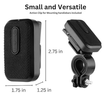 Super Real Wearable Bluetooth Speaker - Waterproof Wireless Portable Speaker - Built in Mic for Hands Free Calls - Mini Clip on Bike & Golf Speaker