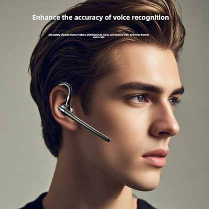 Bluetooth Headset, Single Ear Wireless Headset with USB Dongle and Noise Cancelling Microphone, Bluetooth 6.1 Earpiece for Truck Drivers Office Workers Remote Professionals