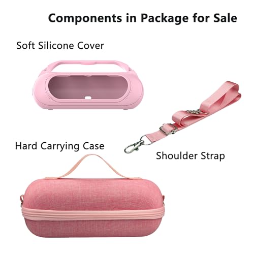 Silicone Cover and Hard Carrying Case for Beats Pill 2024 Bluetooth Speaker | Protective Cover Case for Beats Pill Speaker Accessories, Scratch-Resistant and Drop-Proof Cover (Pink Case) - color: Pink Case