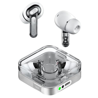 Nothing Ear (3) Wireless Earbuds Super Mic 45dB Hybrid Active Noise Cancelling Bluetooth Headphones Hi-Res 6 Mics, 12mm Dynamic Bass Boost, Dual Connect ANC Sport Ear Buds for iPhone Android, White - color: White