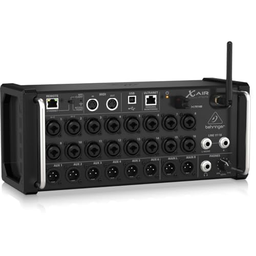 Behringer X AIR XR18 18-Channel, 12-Bus Digital Mixer for iPad/Android Tablets with 16 Programmable Midas Preamps, Integrated Wifi Module and Multi-Channel USB Audio Interface