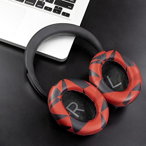 SOULWIT Protein Leather Replacement Earpads for Bose 700 (NC700) Wireless Headphones, Ear Pads Cushions with Softer Protein Leather, High-Density Noise Cancelling Foam, Added Thickness - Red Storm - color: Red Storm