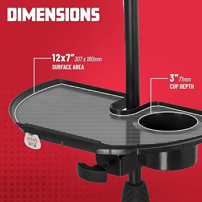 Gator Frameworks Microphone Stand Accessory Tray with Drink Holder and Guitar Pick Tab, 12" x 7" (GFW-MIC-ACCTRAY) (Pack of 6) - size: 12" x 7" Standard Tray - 6 Pack, style: Standard Tray