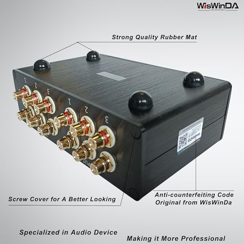 3-in 3-Out Pro RCA Audio Switch Box Audio Converter 3 Channels 3-in 3-Out HiFi Stereo Passive Audio Selector Switcher Box Aluminum Shell Quality RCA Connectors (3-IN-3-OUT) - size: RCA 3-In-3-Out