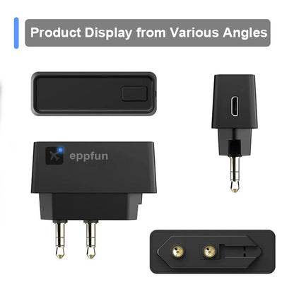 Professional Bluetooth 5.2 Transmitter for Airplane, Dual Connection Wireless Audio Adapter with aptX Low Latency/Aptx HD for Earbuds/Headphones