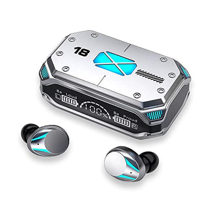 M41 Bluetooth 5.3 True Wireless Earbuds, Environment Noise Cancelling Earbuds, IPX7 Waterproof (Silver) - color: Silver