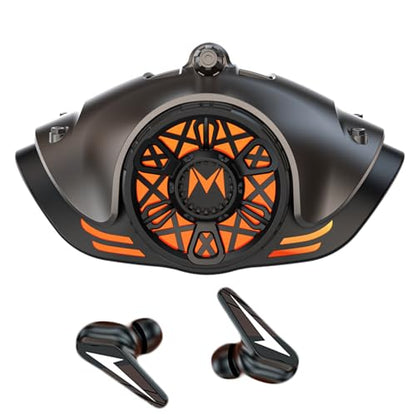 Xmenha Mecha Wireless Gaming Earbuds with Microphone 5.3 Bluetooth Earplugs Low Latency Kids Best Earphones Ear Buds Audifonos Inalambricos Auriculares Inalambricos, Black (Xmenha-GWC-M7)