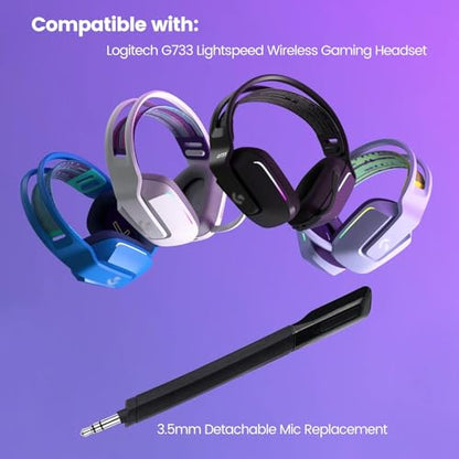G733 Mic Replacement for Logitech G733 Lightspeed Wireless Gaming Headset, 3.5mm Detachable Noise Cancelling Microphone for PC, Xbox One, PS4, PS5