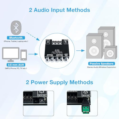 ZK-MT21 2.1 Channel Bluetooth Audio Power Amplifier Board 50W×2+100W with Treble and Bass Control for DIY Bluetooth Speaker Home Theater - style: ZK-MT21