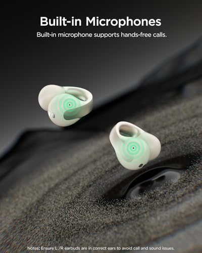 TALIX Open Ear Clip-On Wireless Bluetooth 6.0 Earbuds X7, White | Ultra-Light 4.8g, LED Battery Display, Clear Sound, Bluetooth 6.0, Dual-Device Switching, IPX4 Sweatproof, Touch Control - color: White