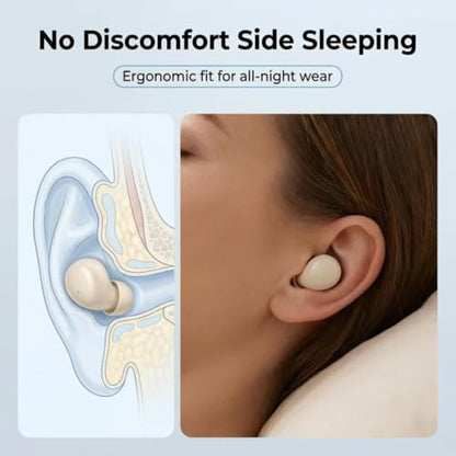 Ultra small mini earphones ，Mini Invisible Wireless Earbuds for Small Ear Canals, Low Profile Hidden Sleep Earbuds, IPX5 Waterproof Bluetooth Headphones for Work, Side Sleep & Daily Use (beige) - color: Beige