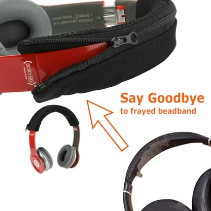 Cosmos 2 Pcs Headphone Headband Cover Sleeve Headband Protector Headphone Protective Cushion Pad with Zipper Installation, Black