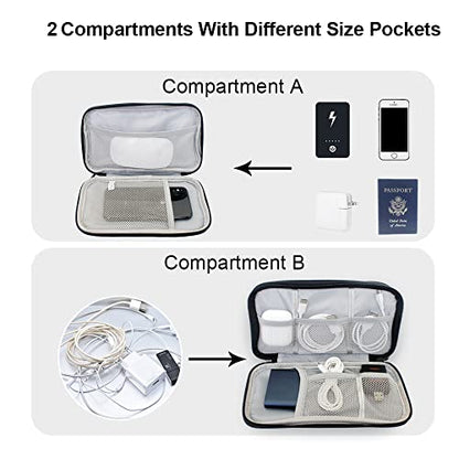 Travel Accessories Organizer Electronics Pouch for Keeping Cables in Order (Medium, Black)