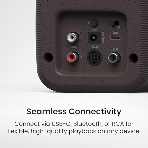 Kanto UKI 100 W Active Desktop Computer Speakers with Bluetooth and USB-C | Intelligent Sub Integration | Headphone Out | Pair | Pumice - color: Pumice