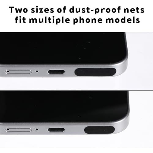 10 PCS Phone Charge Port Cleaning Tool Kit with 40 PCS Phone Speaker Cover Anti Clogging Brushes Cleaner Speaker Mesh Cover for All USB C-Port Devices 15/16/17, Black
