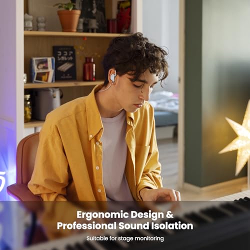 BASN Mix-PD in Ear Monitor,Planar Driver+Dynamic Driver 2-Pin Cable,Silver | Two Mixed Drivers IEM with CNC Crafted Metal Cover, Wired Detachable 0.78mm 2-Pin Silver Plated OFC Cable for Musicians - color: Silver