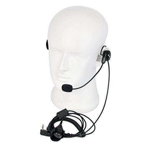 Retevis Behind Head Walkie Talkie Headset, for RT22/RT68/RT21/H777/RT68H | with Boom Mic, Compatible with Pxton, Baofeng, Kenwood Walkie Talkie, Two Way Radio Headset with Finger PTT(1 Pack)
